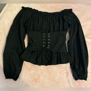 Black off the shoulder top